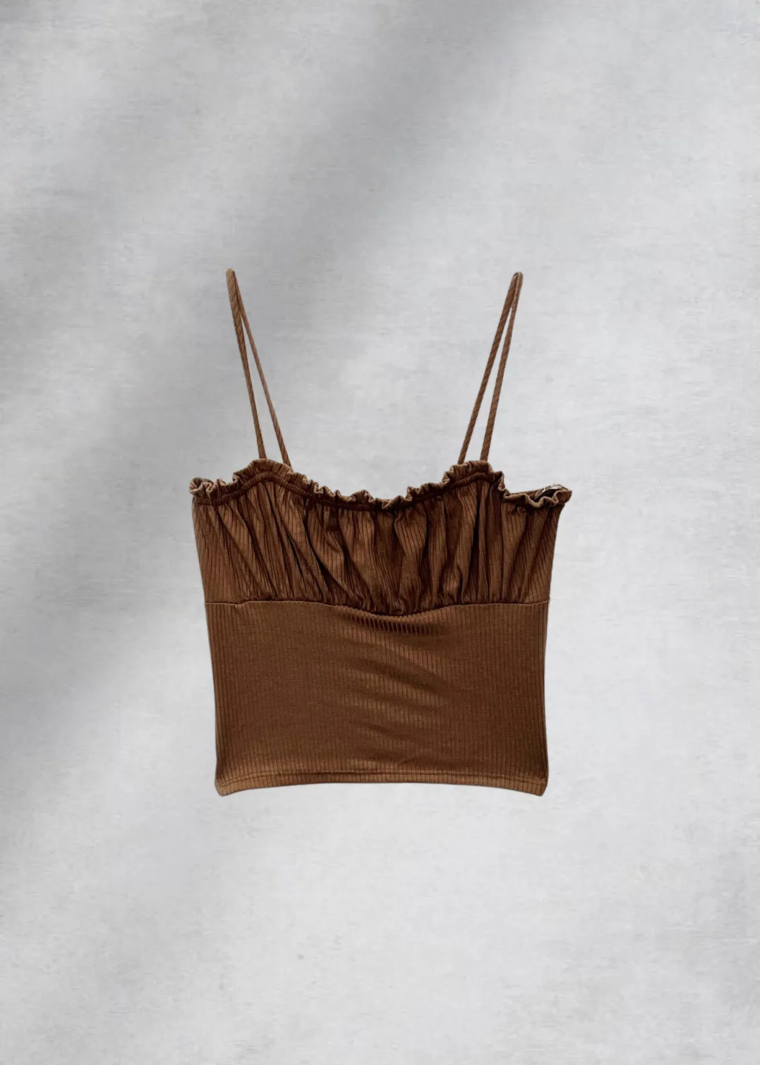 Mia Cropped Cami Top - Mocha