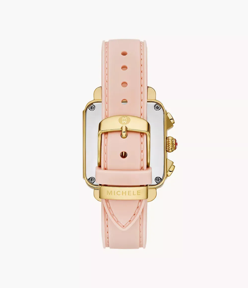 MICHELE Deco Sport 36mm Chronograph Pink Strap Women's Watch MWW06K000072