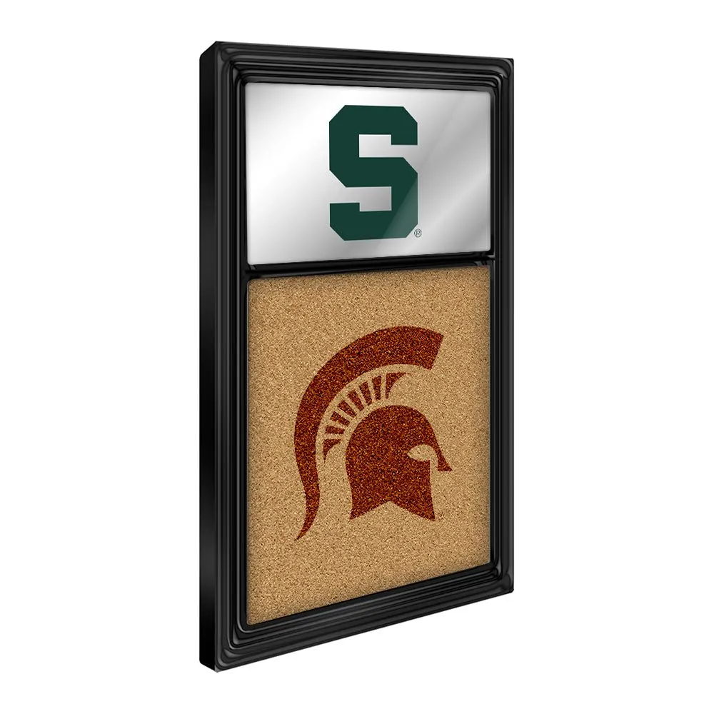 Michigan State Spartans: Dual Logo - Mirrored Cork Note Board