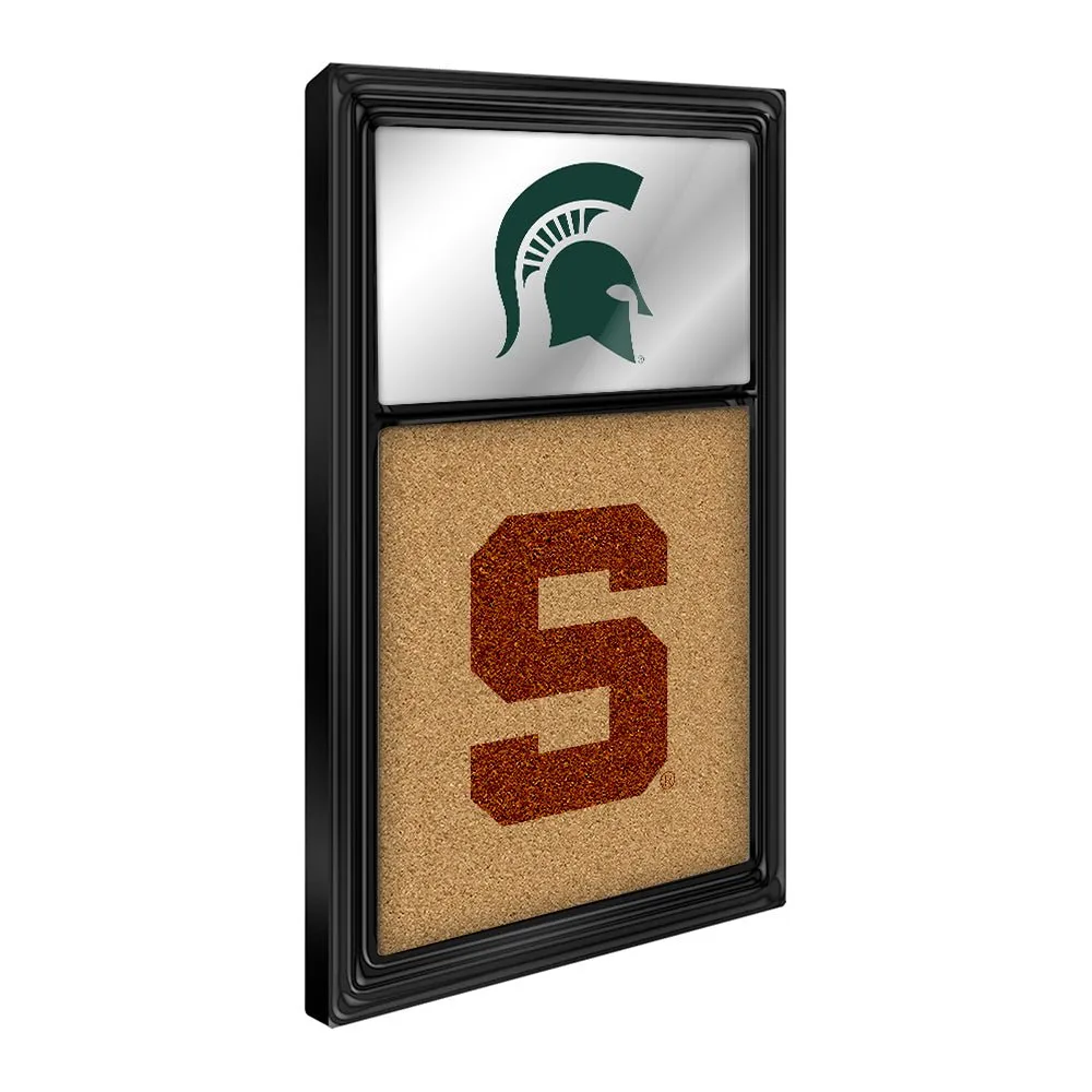 Michigan State Spartans: Dual Logo - Mirrored Cork Note Board