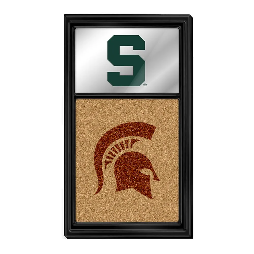 Michigan State Spartans: Dual Logo - Mirrored Cork Note Board