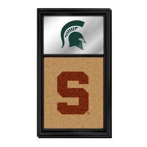 Michigan State Spartans: Dual Logo - Mirrored Cork Note Board