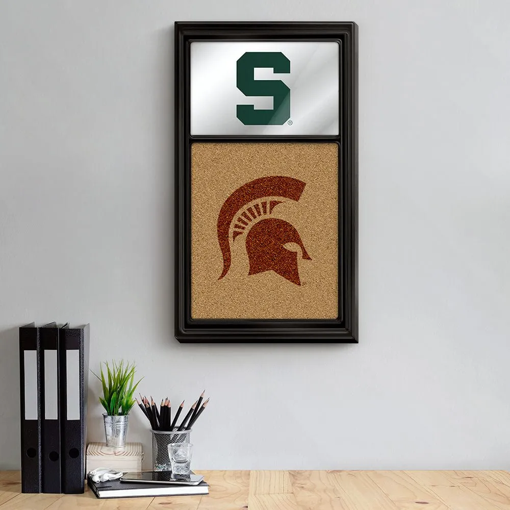 Michigan State Spartans: Dual Logo - Mirrored Cork Note Board