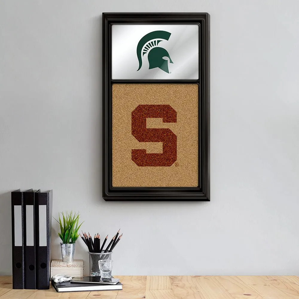 Michigan State Spartans: Dual Logo - Mirrored Cork Note Board