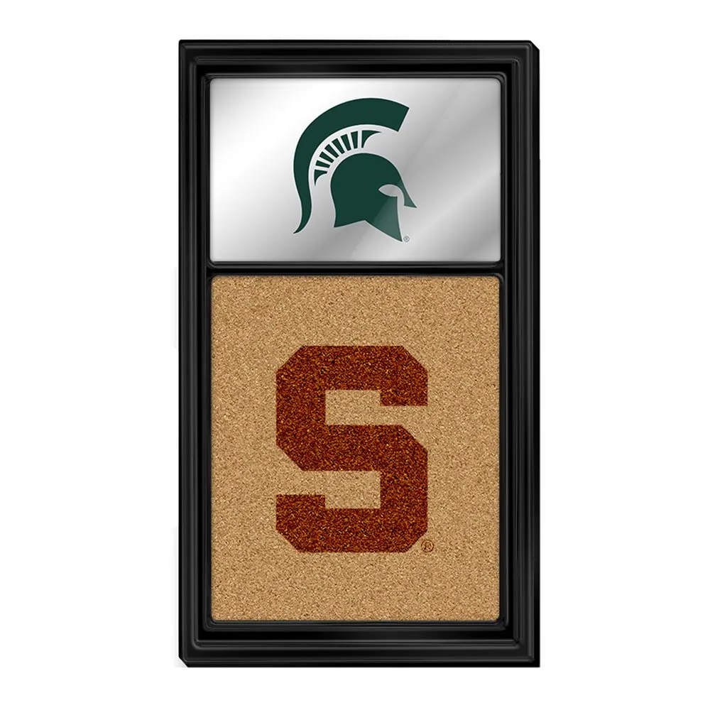 Michigan State Spartans: Dual Logo - Mirrored Cork Note Board