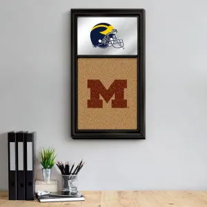 Michigan Wolverines: Dual Logo - Mirrored Cork Note Board