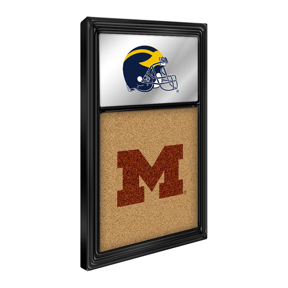 Michigan Wolverines: Dual Logo - Mirrored Cork Note Board