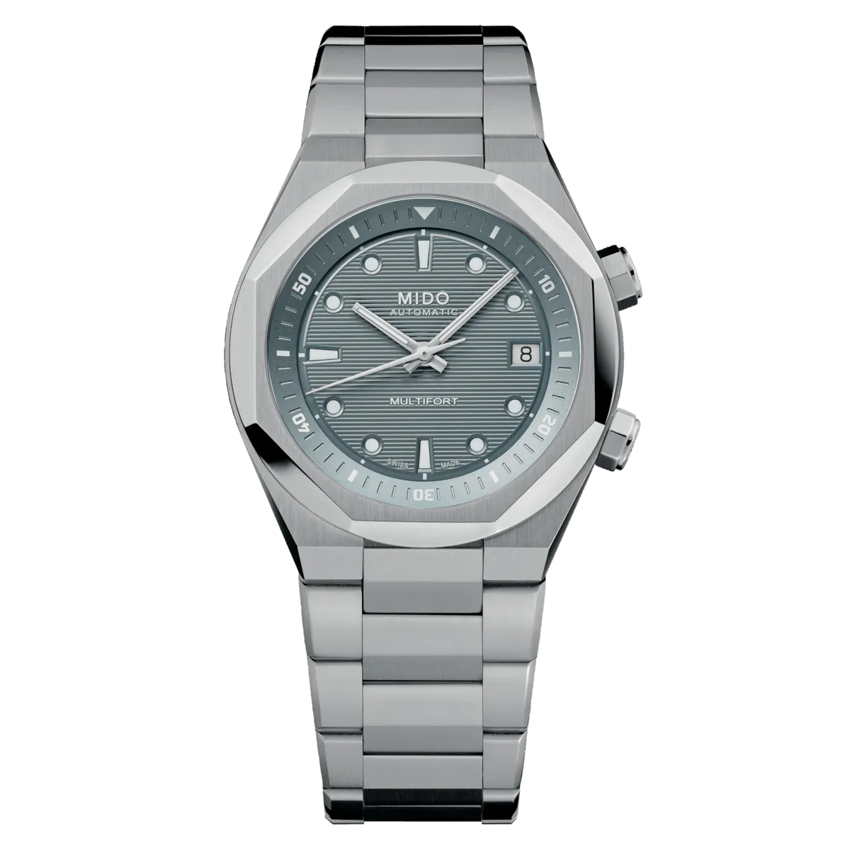 Mido Multifort 8 Two Crowns 40mm Grey Dial Steel Men's Watch M0475071108100