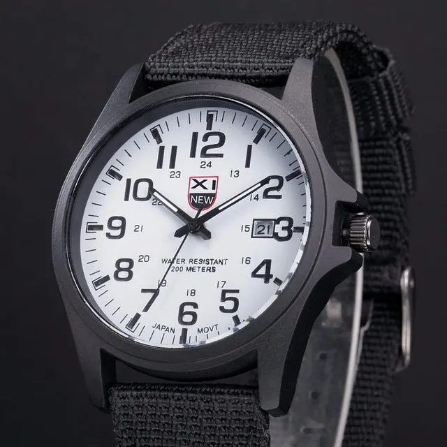 Military Canvas Strap Watch