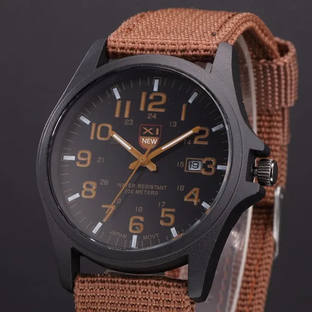 Military Canvas Strap Watch