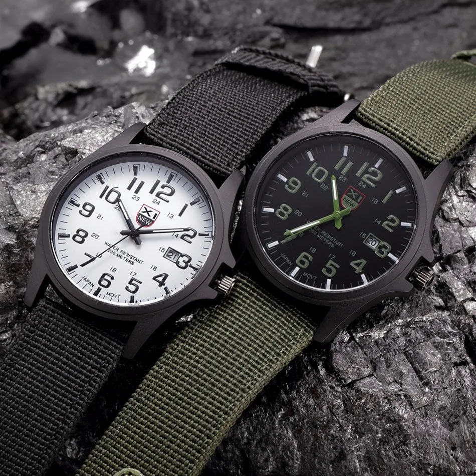 Military Canvas Strap Watch