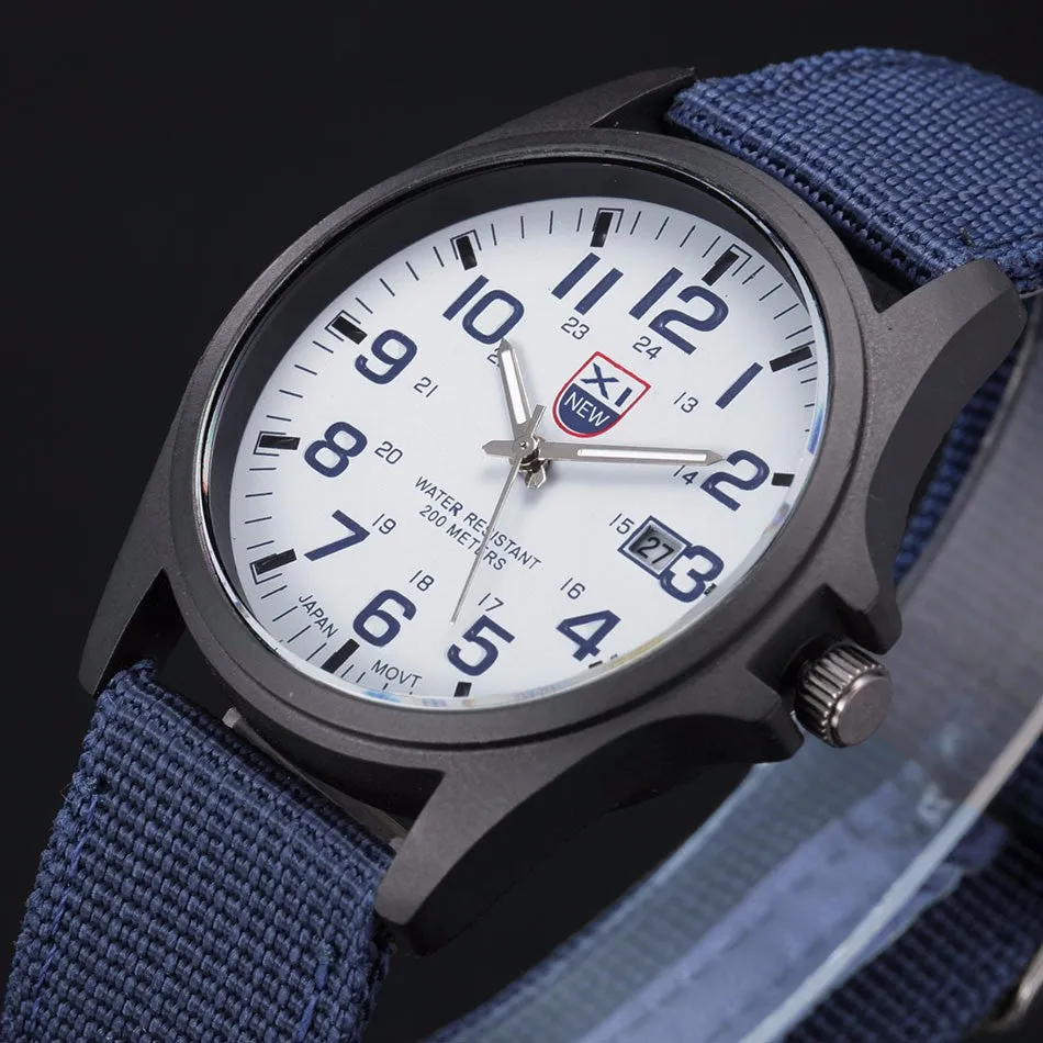 Military Canvas Strap Watch