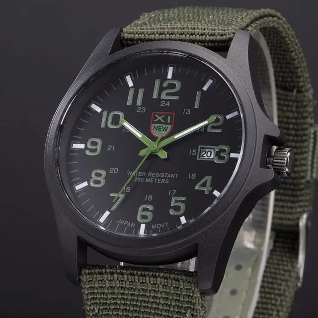 Military Canvas Strap Watch