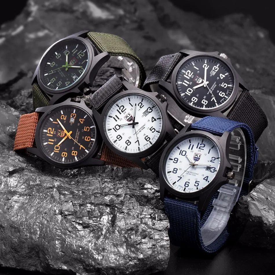 Military Canvas Strap Watch