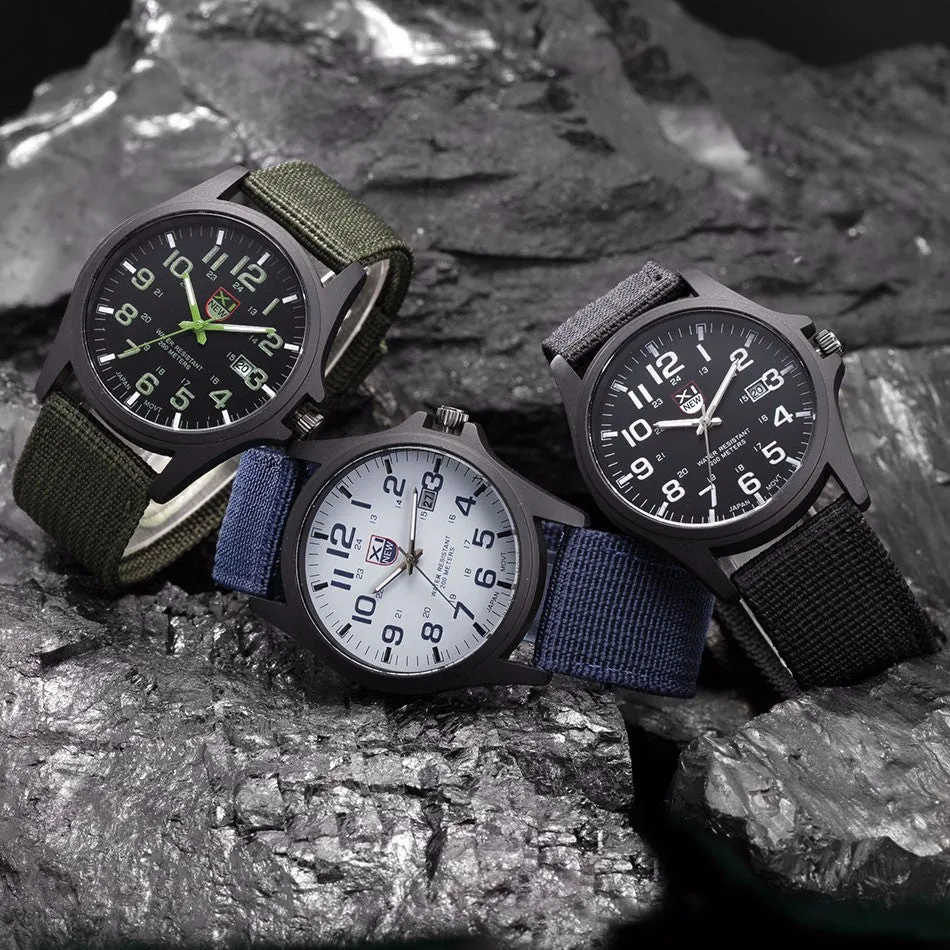 Military Canvas Strap Watch