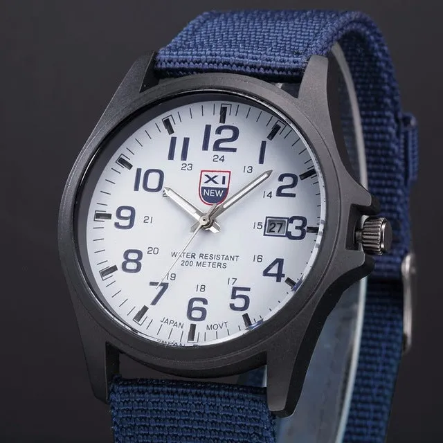 Military Canvas Strap Watch