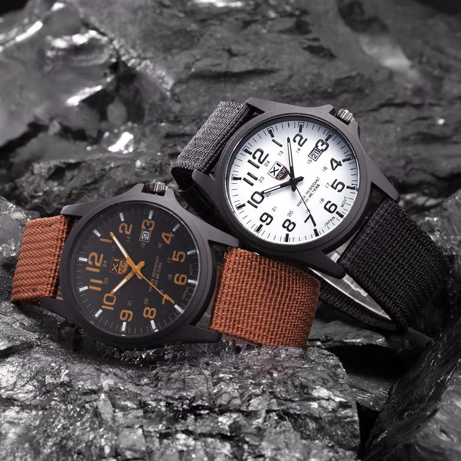 Military Canvas Strap Watch