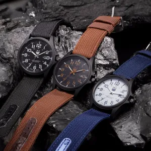 Military Canvas Strap Watch
