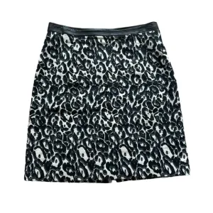 Milly black &amp; cream animal print pencil skirt size 10