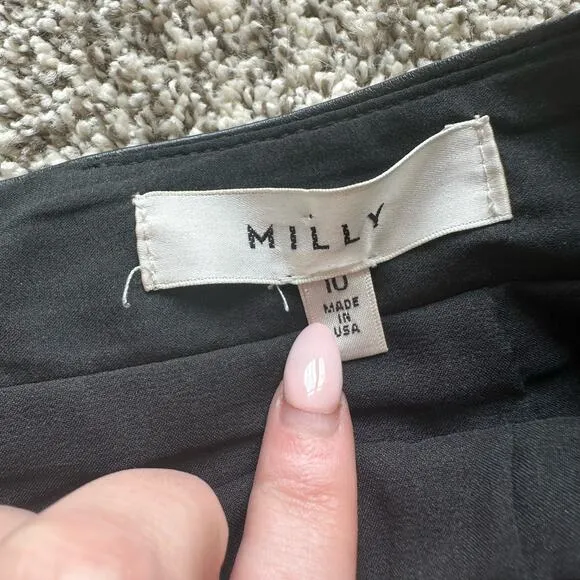 Milly black &amp; cream animal print pencil skirt size 10