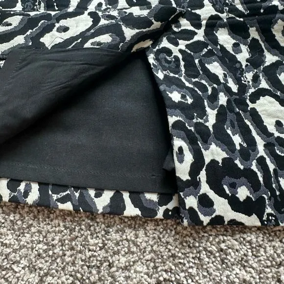 Milly black &amp; cream animal print pencil skirt size 10