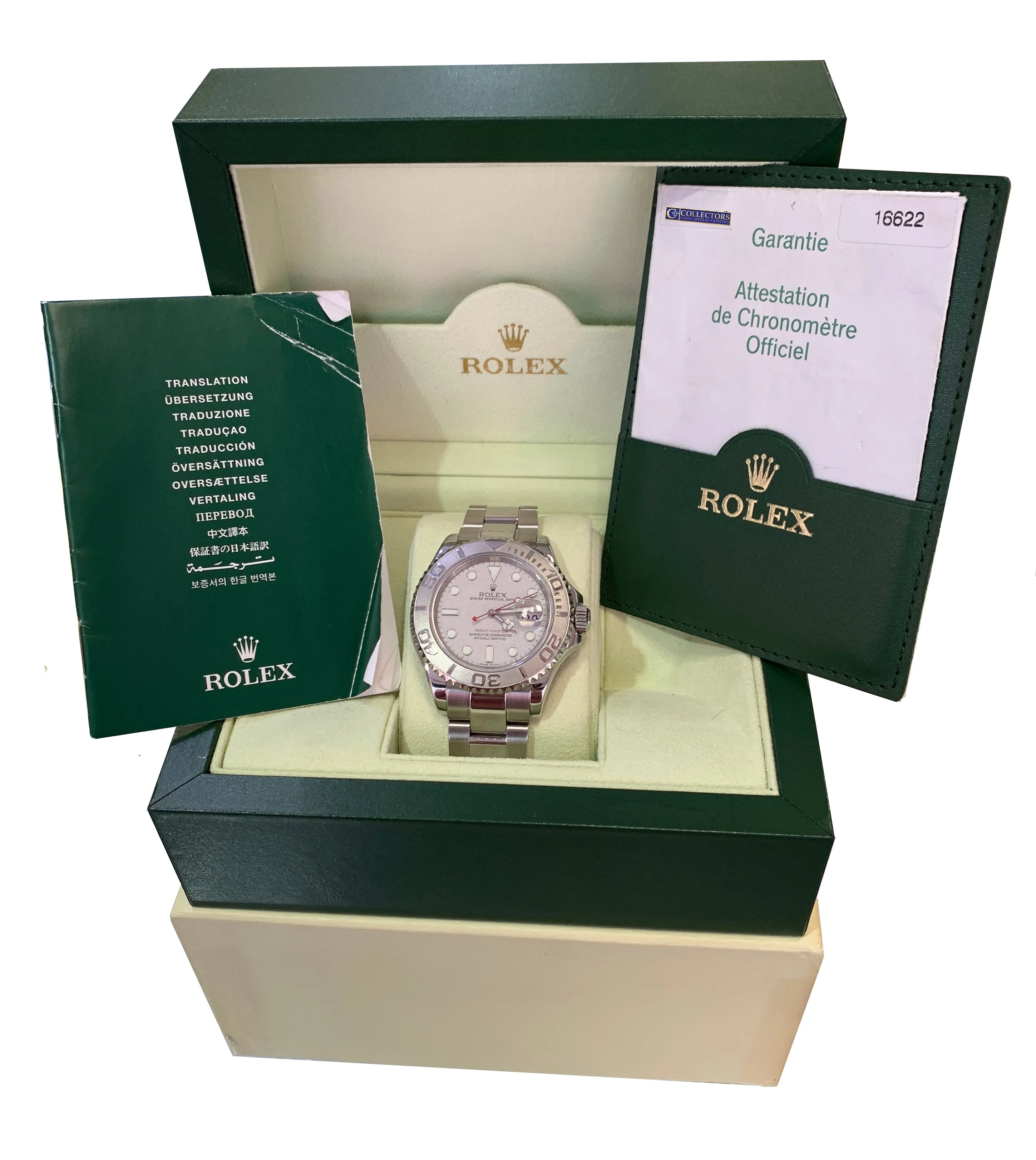 MINT 2007 Rolex Yacht-Master 16622 D Stainless Platinum 40mm Swiss Date Watch
