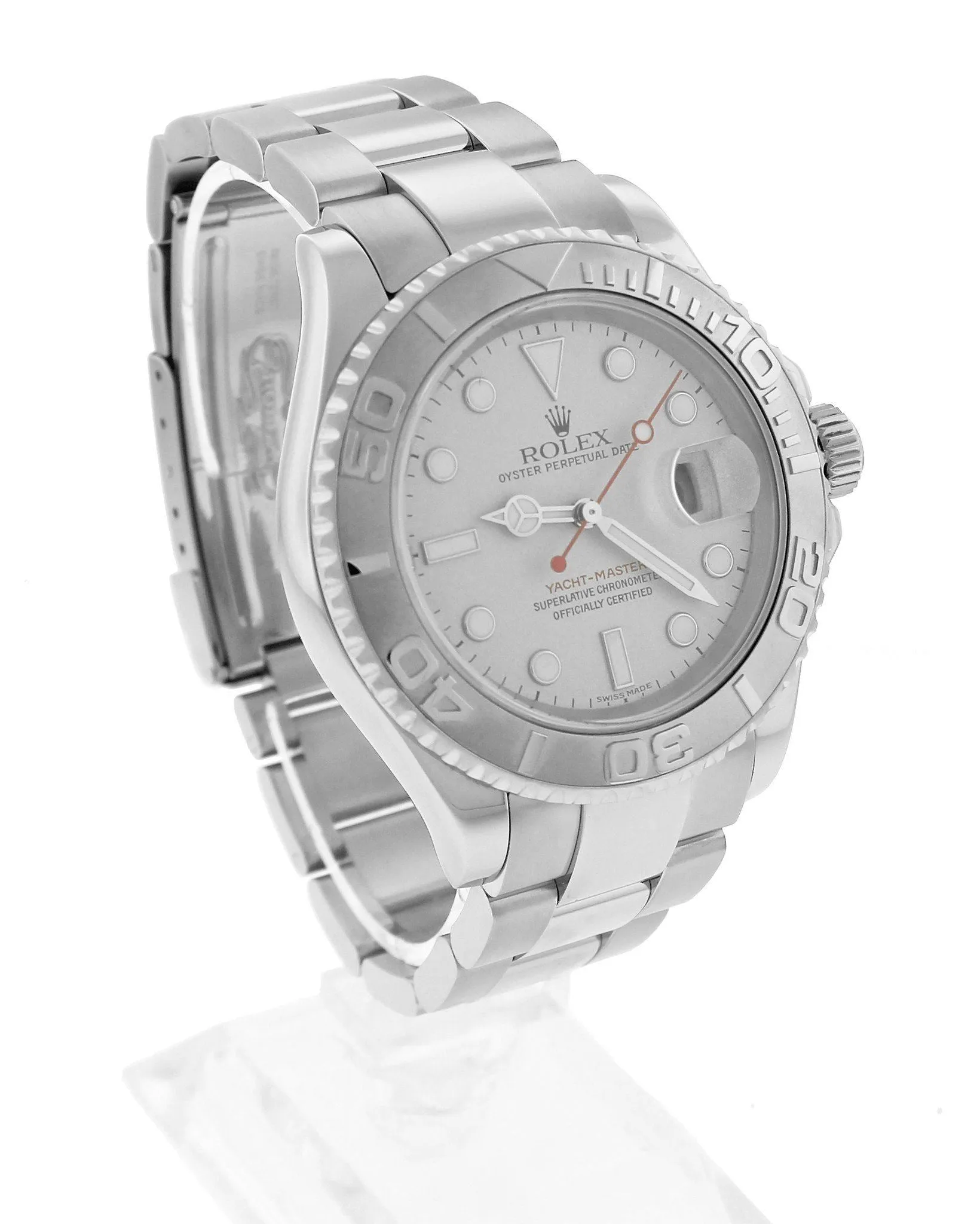 MINT 2007 Rolex Yacht-Master 16622 D Stainless Platinum 40mm Swiss Date Watch
