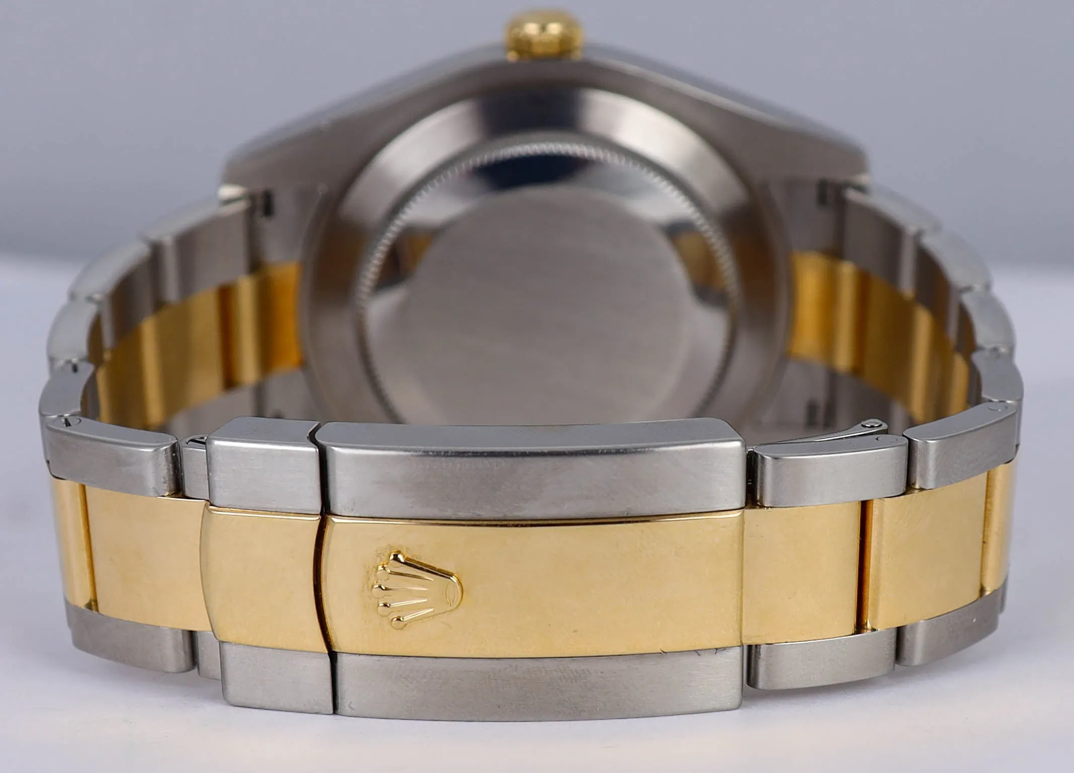 MINT 2011 Rolex Datejust II 41mm Black Roman 116333 Two-Tone Yellow Gold Steel