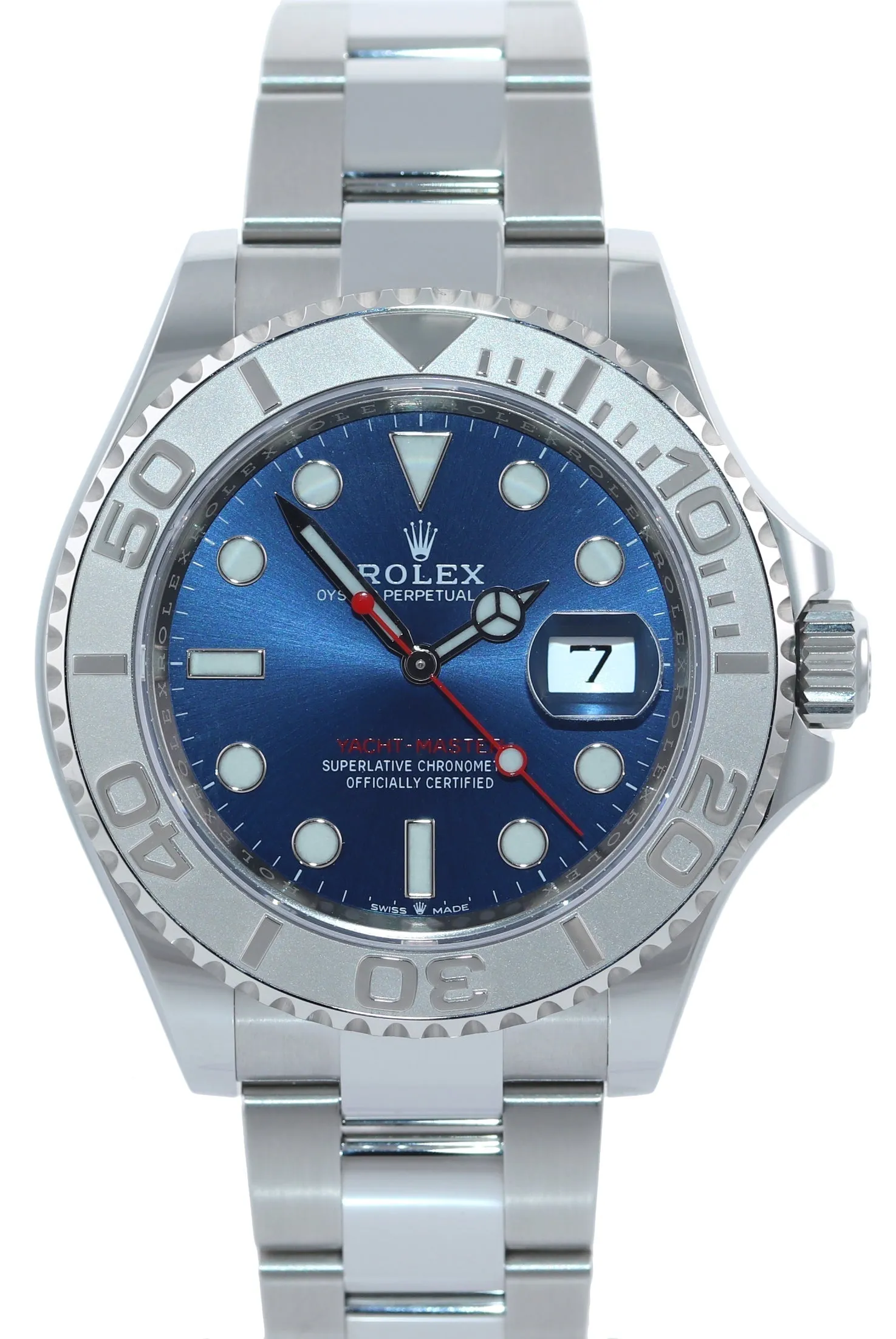 MINT 2022 Rolex Yacht-Master 126622 Steel Platinum 40mm Blue Dial Watch Box