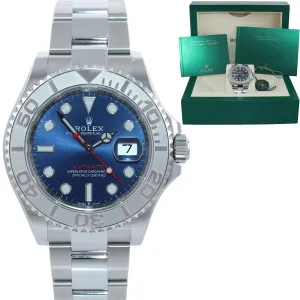 MINT 2022 Rolex Yacht-Master 126622 Steel Platinum Blue Dial Watch Box