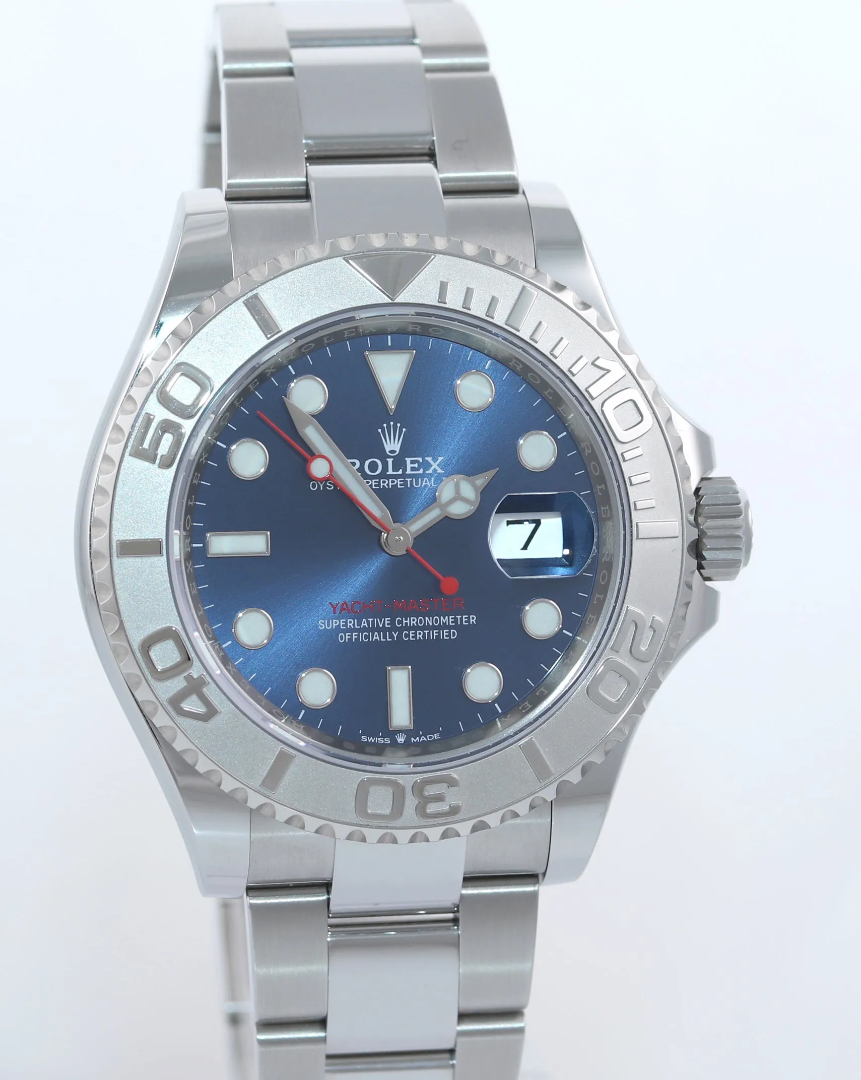 MINT 2022 Rolex Yacht-Master 126622 Steel Platinum Blue Dial Watch Box
