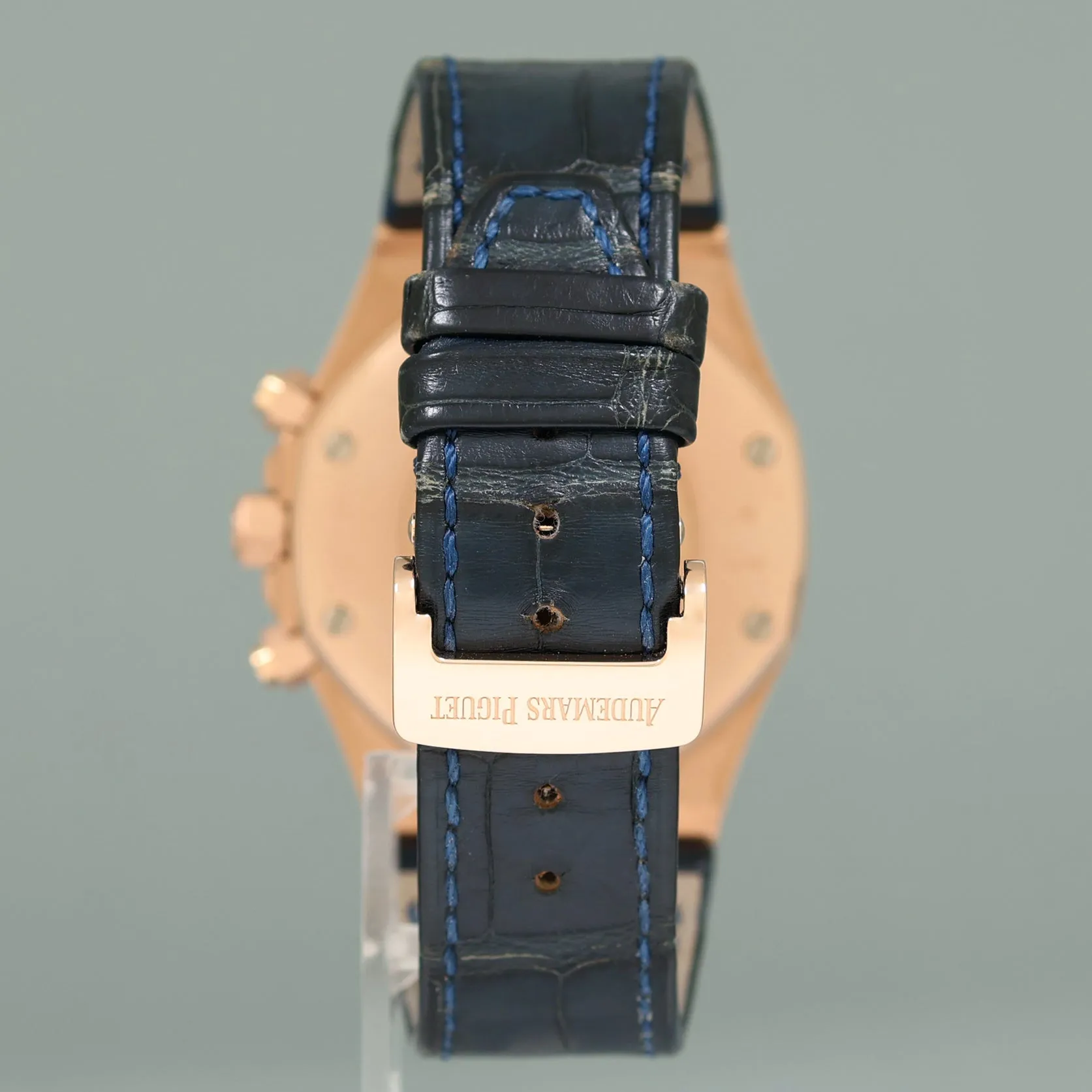 MINT PAPERS Audemars Piguet Royal Oak Blue Dial Chrono Rose Gold 26331OR Watch
