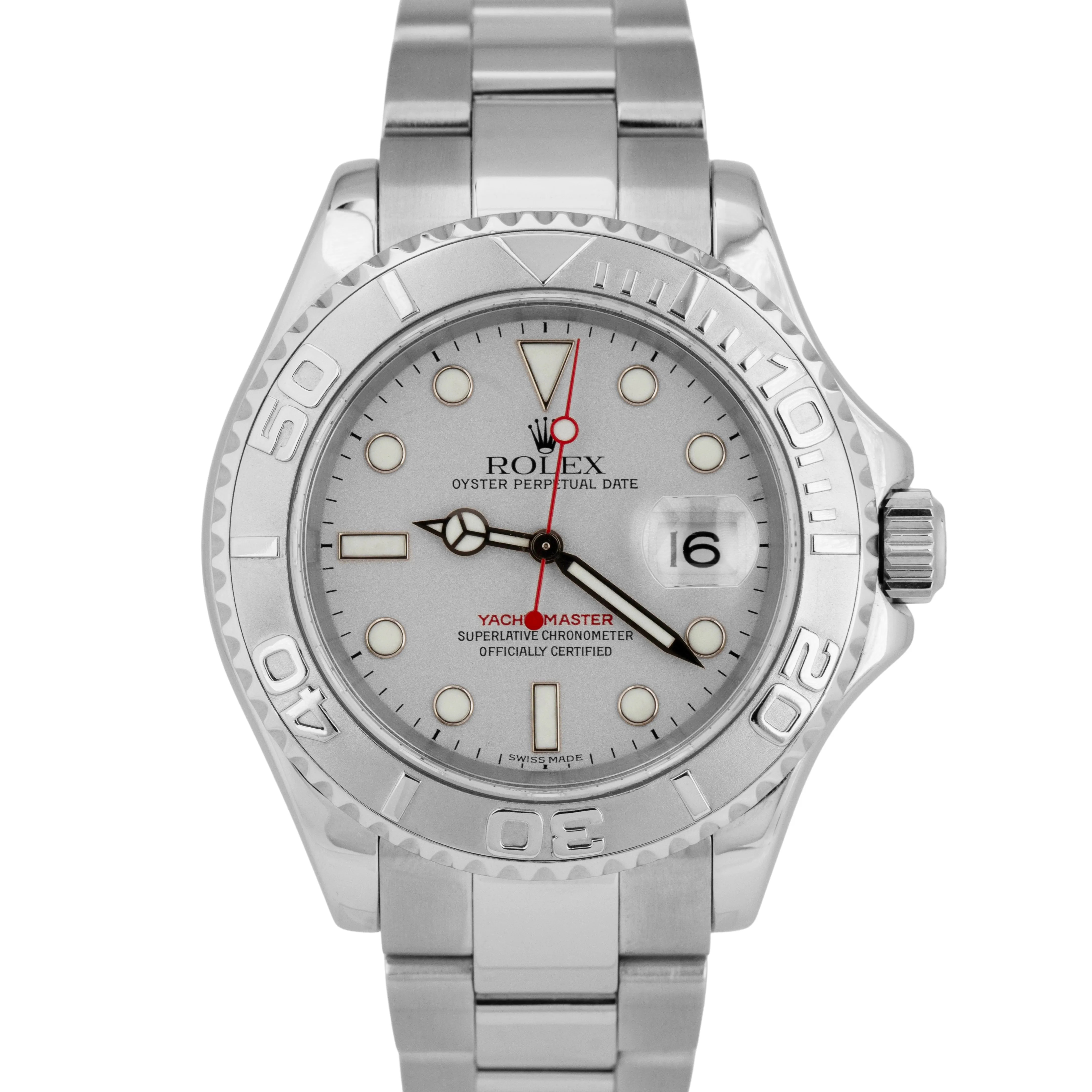 MINT PAPERS Rolex Yacht-Master PLATINUM Stainless Steel 40mm Watch 16622 BOX