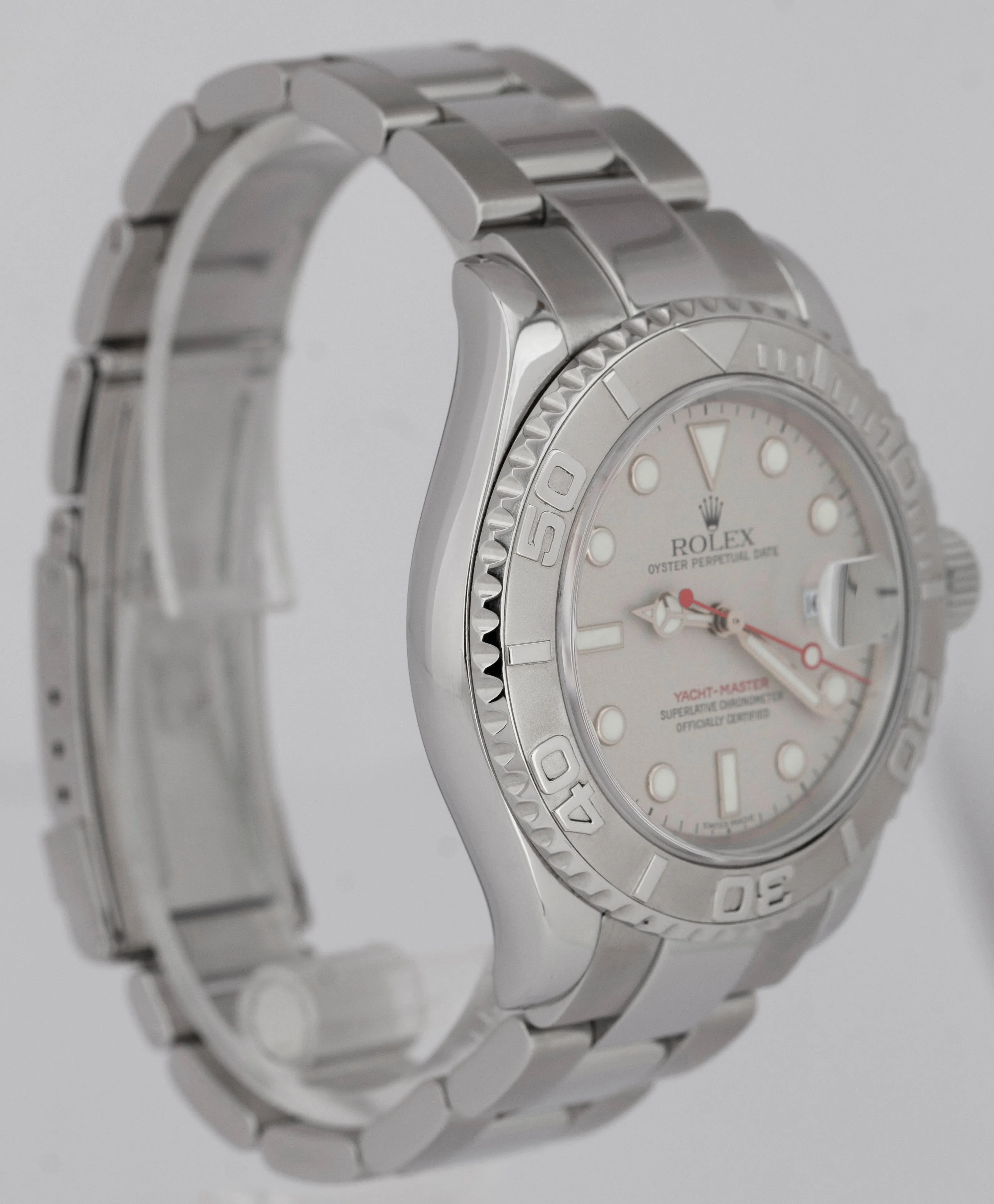 MINT PAPERS Rolex Yacht-Master PLATINUM Stainless Steel 40mm Watch 16622 BOX