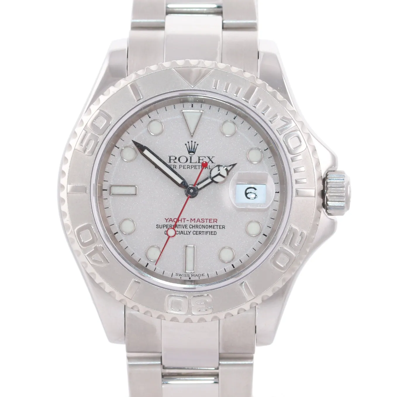 MINT Rolex Yacht-Master 16622 Steel Platinum Bezel Rolesium 40mm Watch Box
