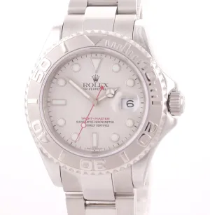 MINT Rolex Yacht-Master 16622 Steel Platinum Bezel Rolesium 40mm Watch Box