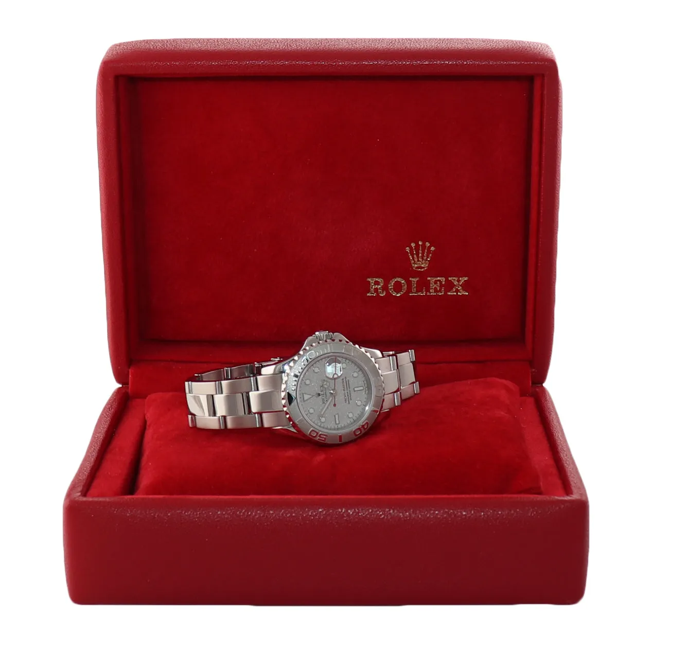 MINT Rolex Yacht-Master 169622 Steel Platinum Dial Rolesium 29mm Watch Box