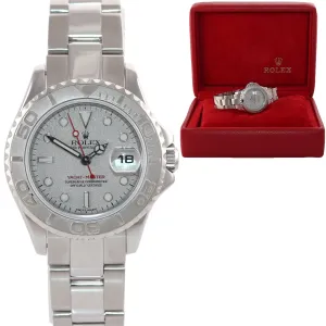 MINT Rolex Yacht-Master 169622 Steel Platinum Dial Rolesium 29mm Watch Box