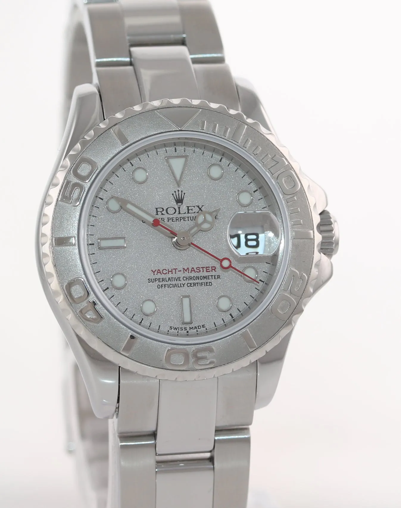 MINT Rolex Yacht-Master 169622 Steel Platinum Dial Rolesium 29mm Watch Box