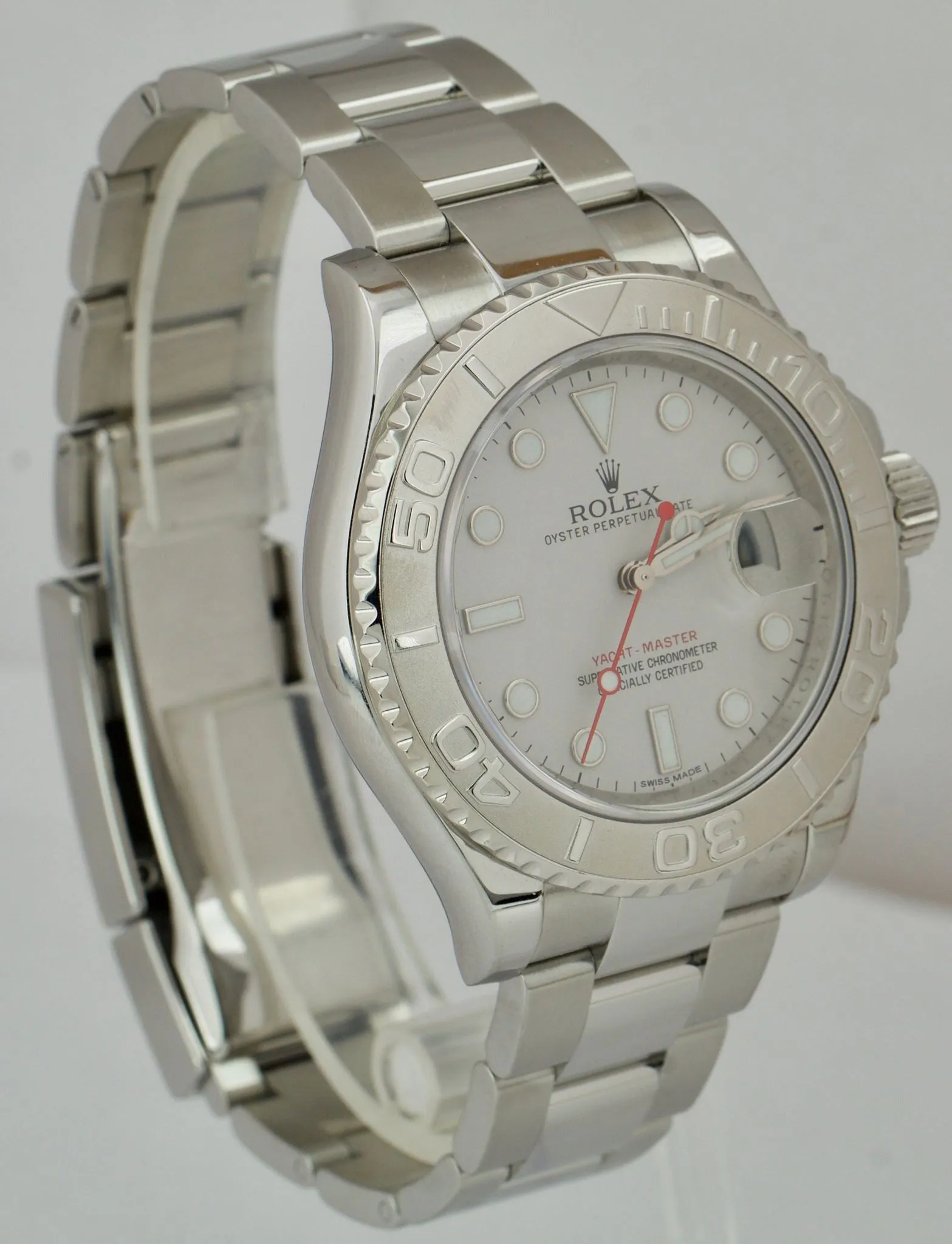 MINT Rolex Yacht-Master 40mm NEW BUCKLE 116622 Stainless Platinum Silver Watch