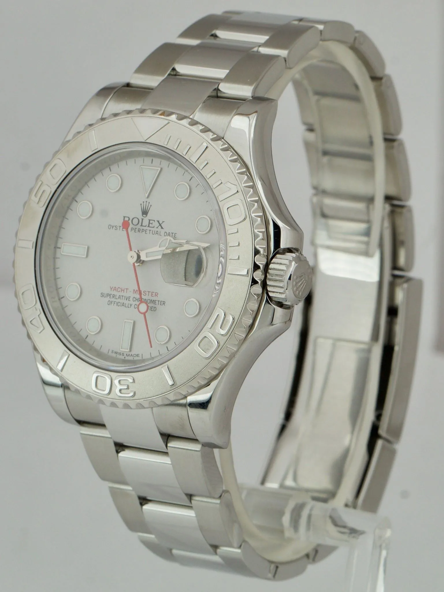 MINT Rolex Yacht-Master 40mm NEW BUCKLE 116622 Stainless Platinum Silver Watch