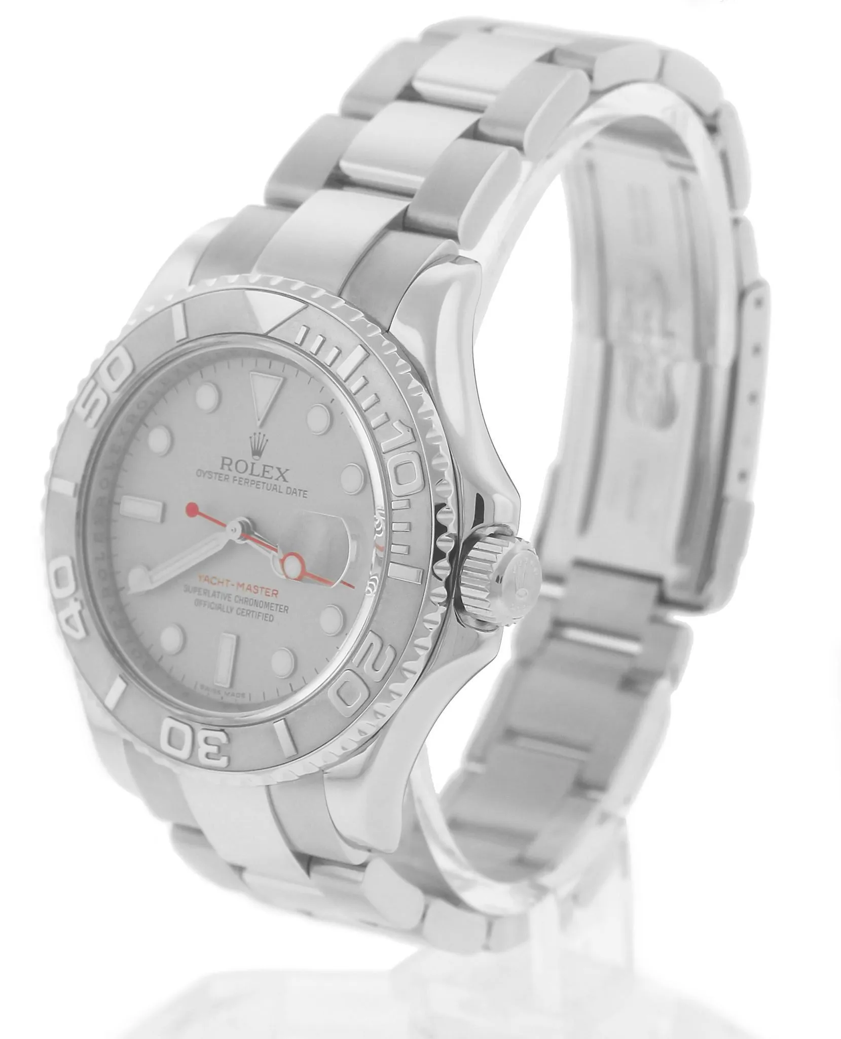 MINT Rolex Yacht-Master ENGRAVED REHAUT Stainless Platinum 40mm Watch 16622 B P