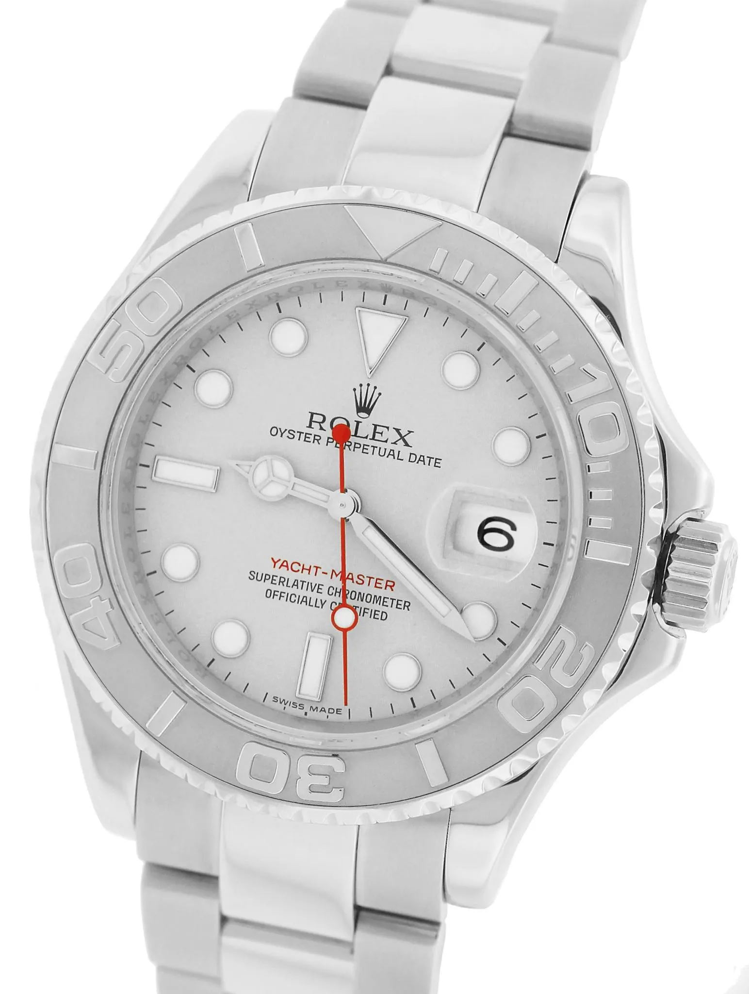 MINT Rolex Yacht-Master ENGRAVED REHAUT Stainless Platinum 40mm Watch 16622 B P