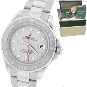 MINT Rolex Yacht-Master ENGRAVED REHAUT Stainless Platinum 40mm Watch 16622 B P