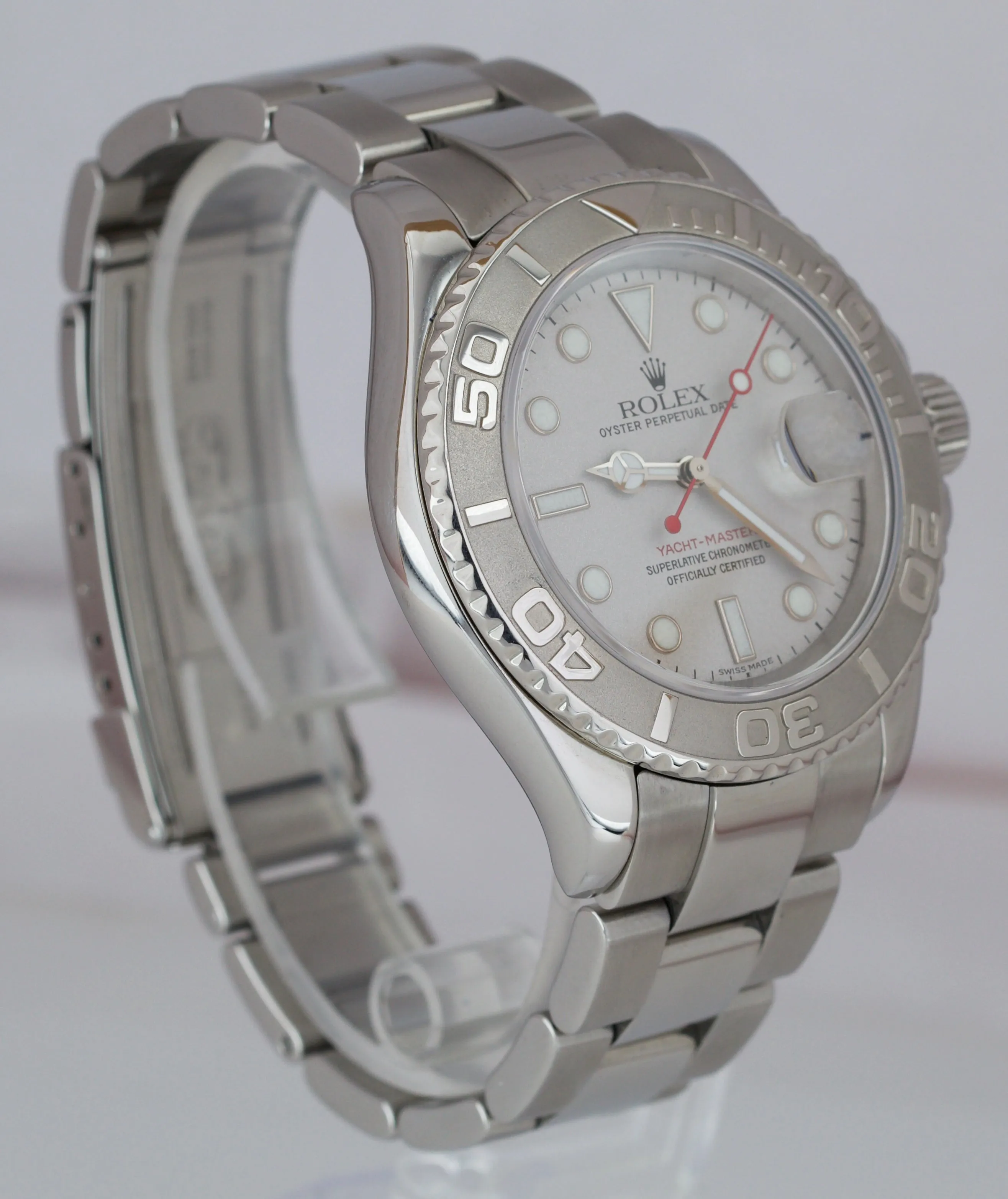 MINT Rolex Yacht-Master Stainless Platinum 40mm Swiss Date Watch 16622