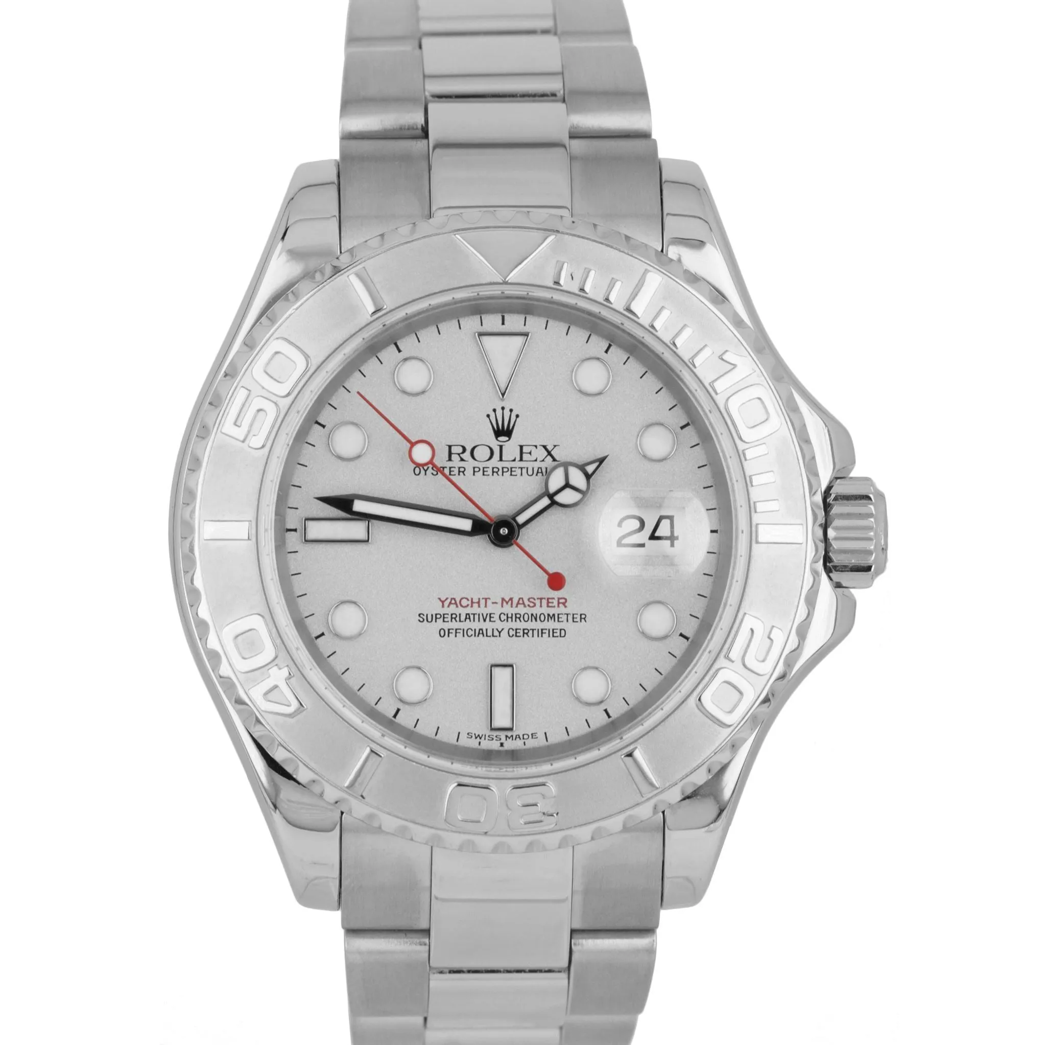 MINT Rolex Yacht-Master Stainless Platinum 40mm Swiss Date Watch 16622