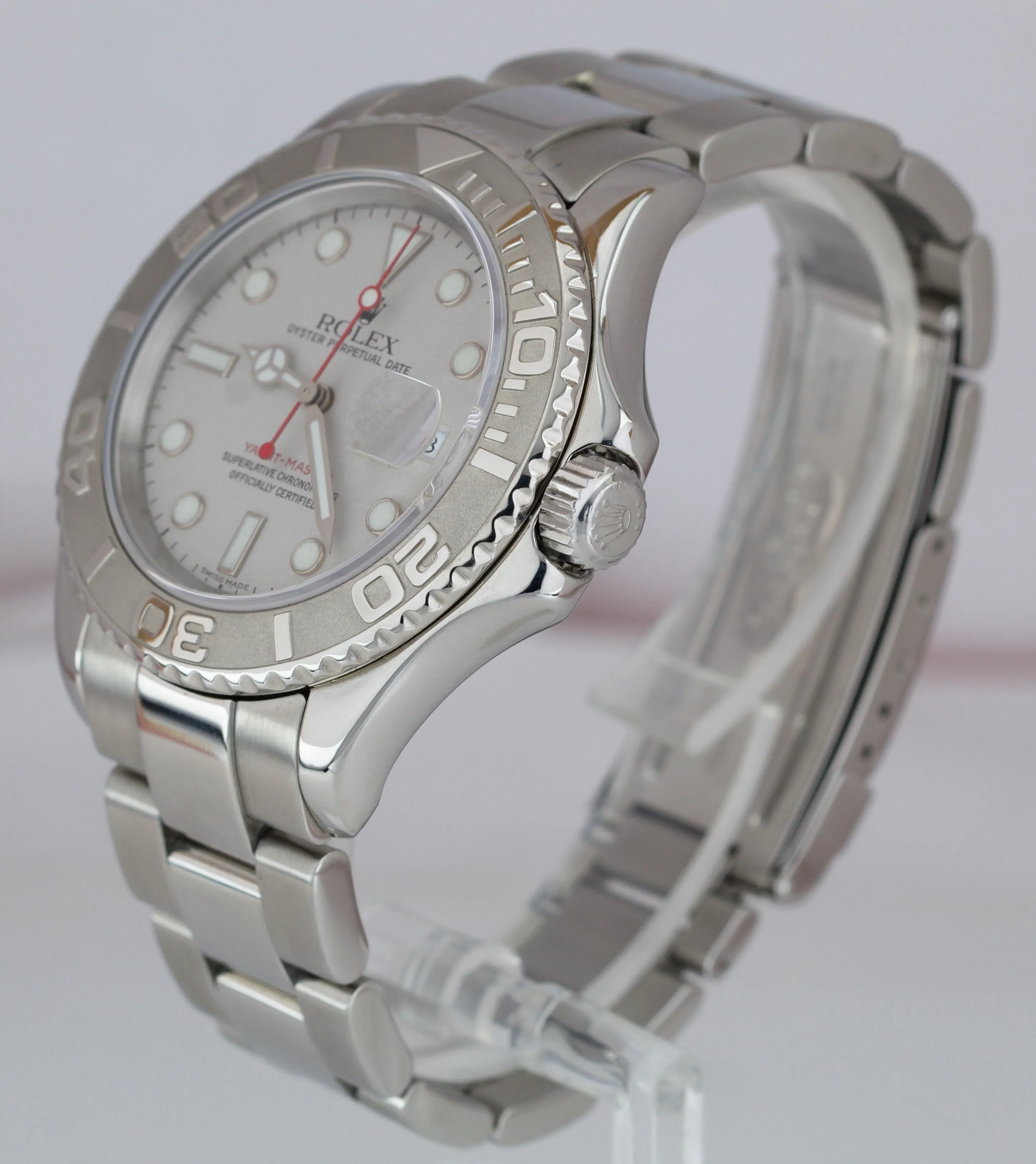 MINT Rolex Yacht-Master Stainless Platinum 40mm Swiss Date Watch 16622