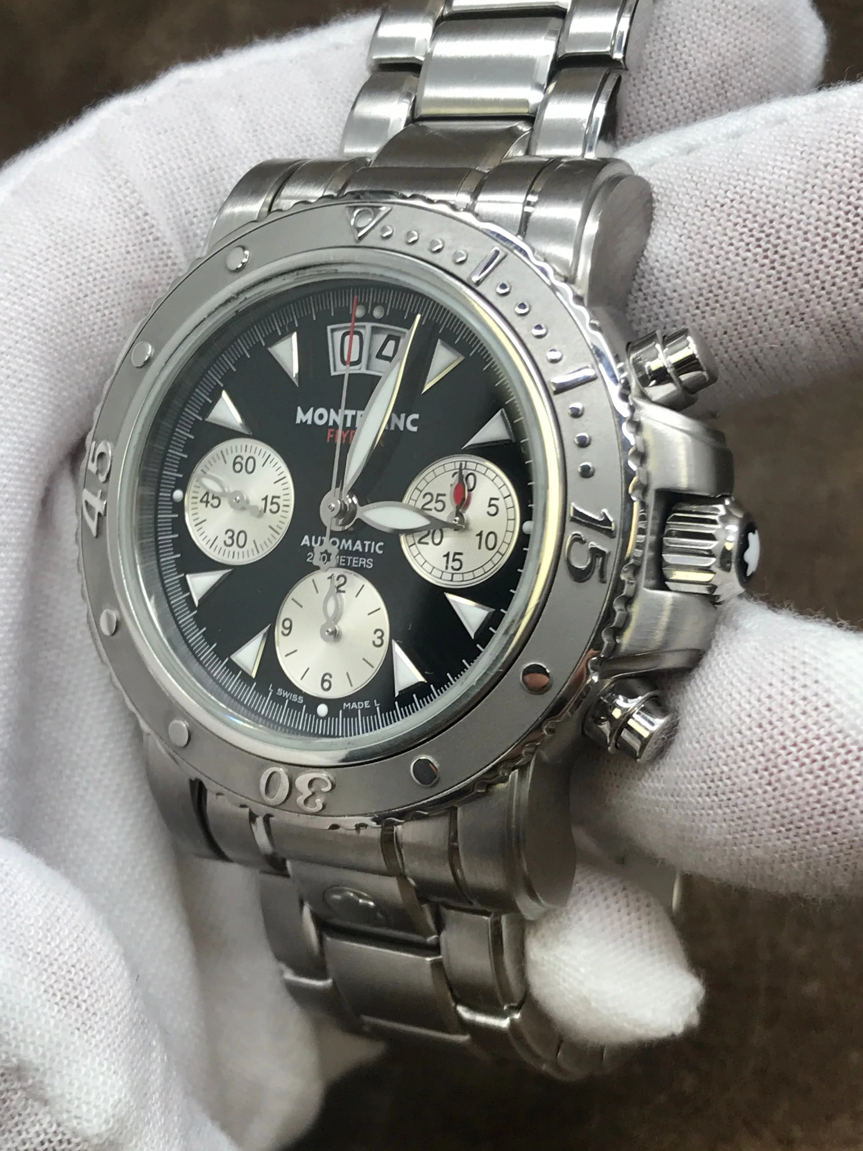 Montblanc Sport Flyback Chronograph 7059 Black Dial Automatic Men's Watch