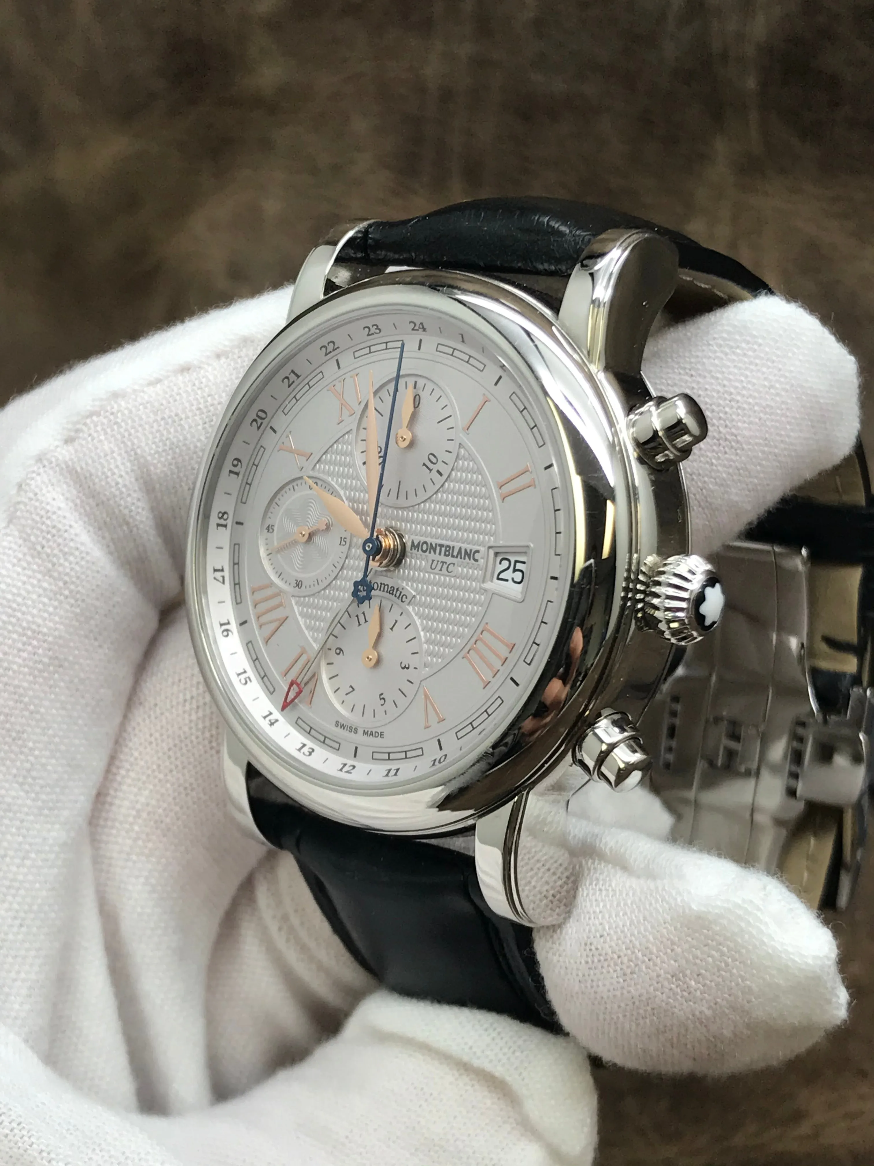 Montblanc Star Roman Carpe Diem 113880 Silver Dial Automatic Men's Watch