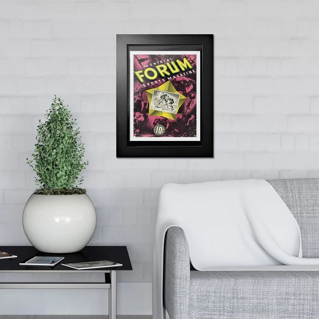 Montreal Canadiens Program Cover - Montreal Forum Pink & Yellow Star